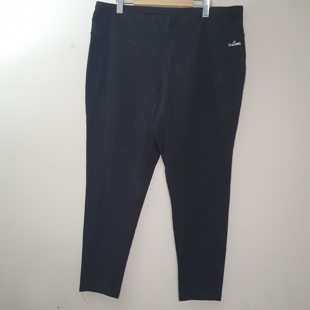 Spalding Pull On Black Leggings Size 2X